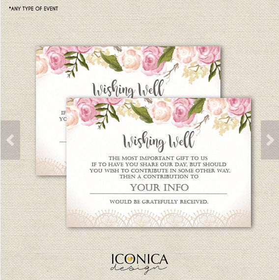 Insert Card 3.5x2.5" Printable File or printed cards, RSVP card, Diaper raffle card, Bring a book card, Matching any of our invitations - A la carte