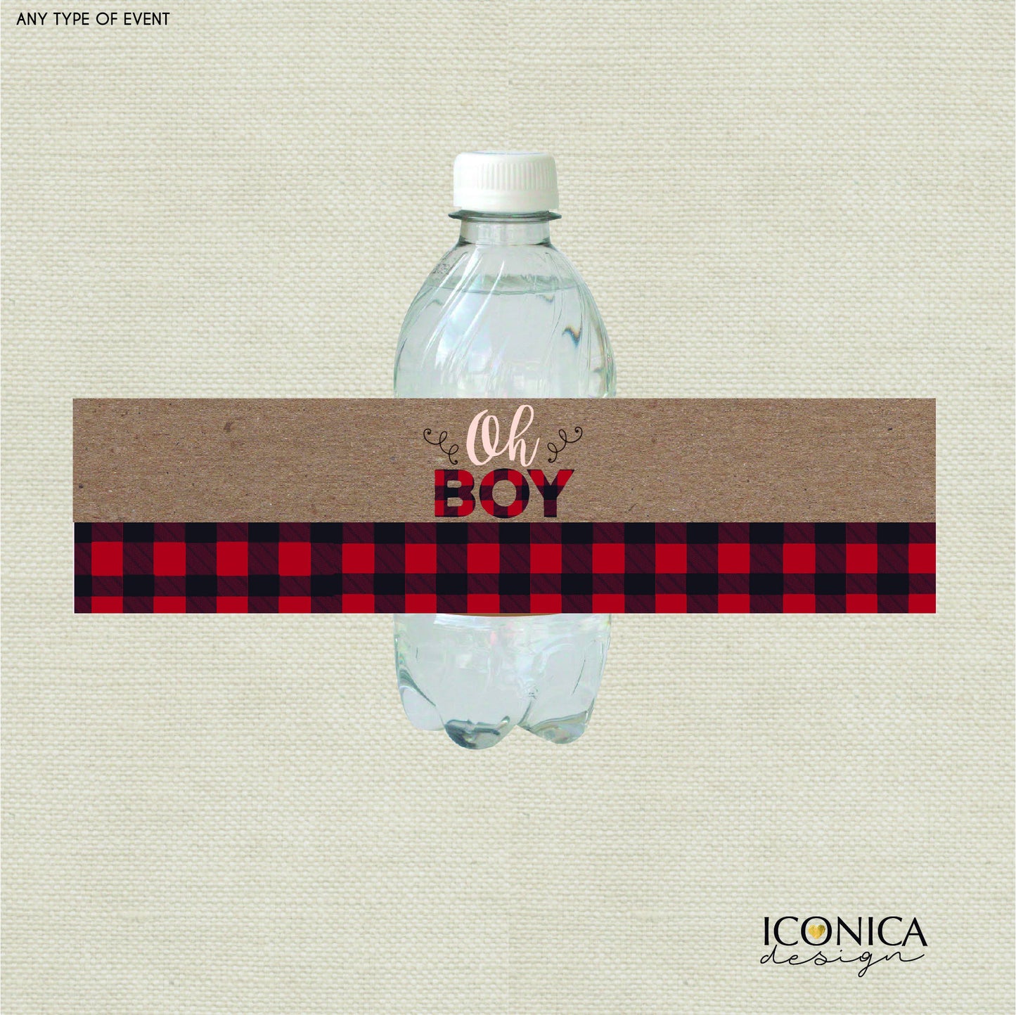 Lumberjack Bottle Labels || Plaid Wilderness Camping || Bottle Wrappers || Personalized Bottle Labels || Printed Or Printable File