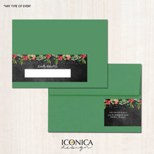 Load image into Gallery viewer, Envelope Wrappers 8x2&quot; Printed, Holiday Chalkboard Collection, Holiday Garland,  christmas mistletoe

