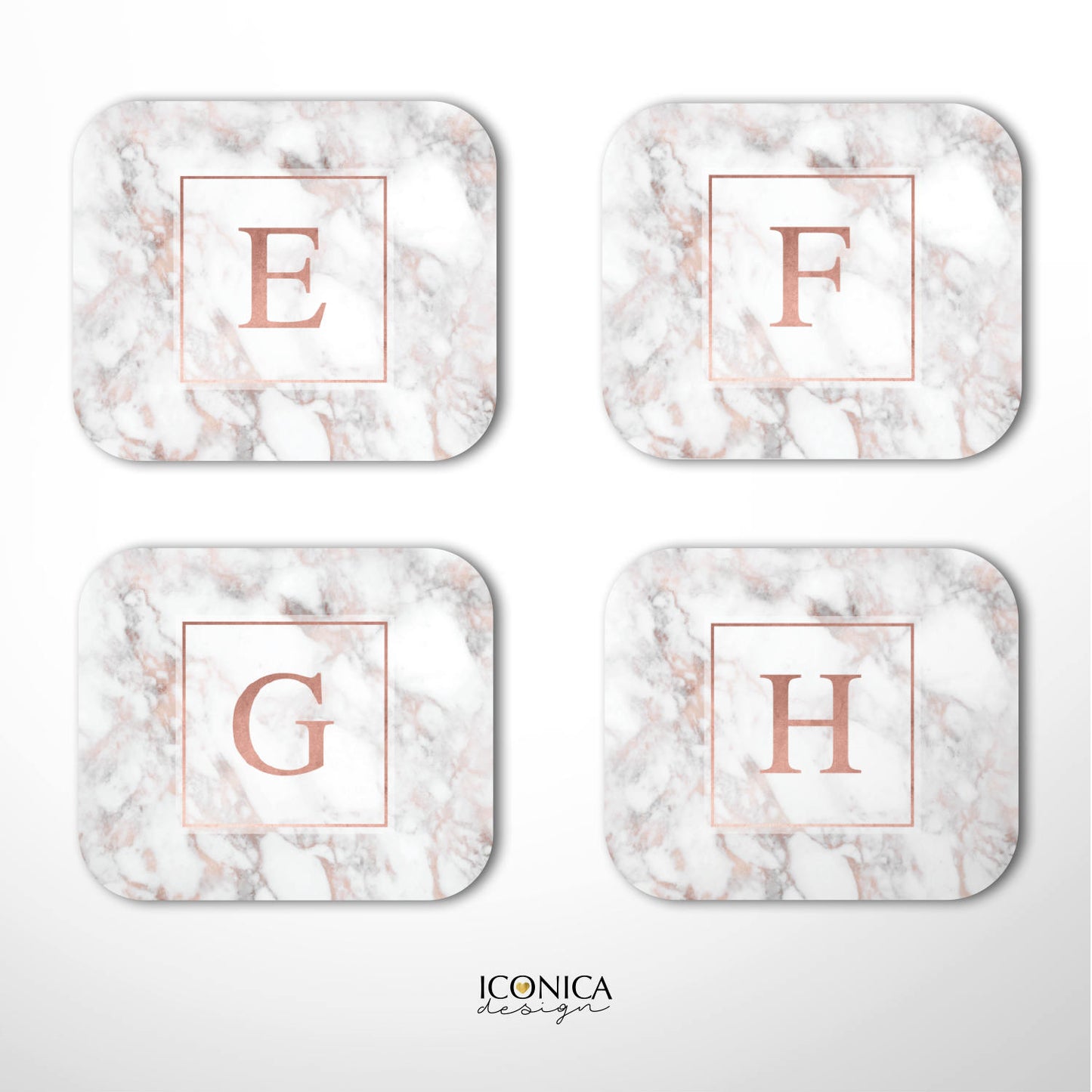 Marble Mouse Pad Home Office Accessories Marbel and Rose Gold, Personalized Gift Holiday Gifts Desk accessories Personalized Mouse Pad