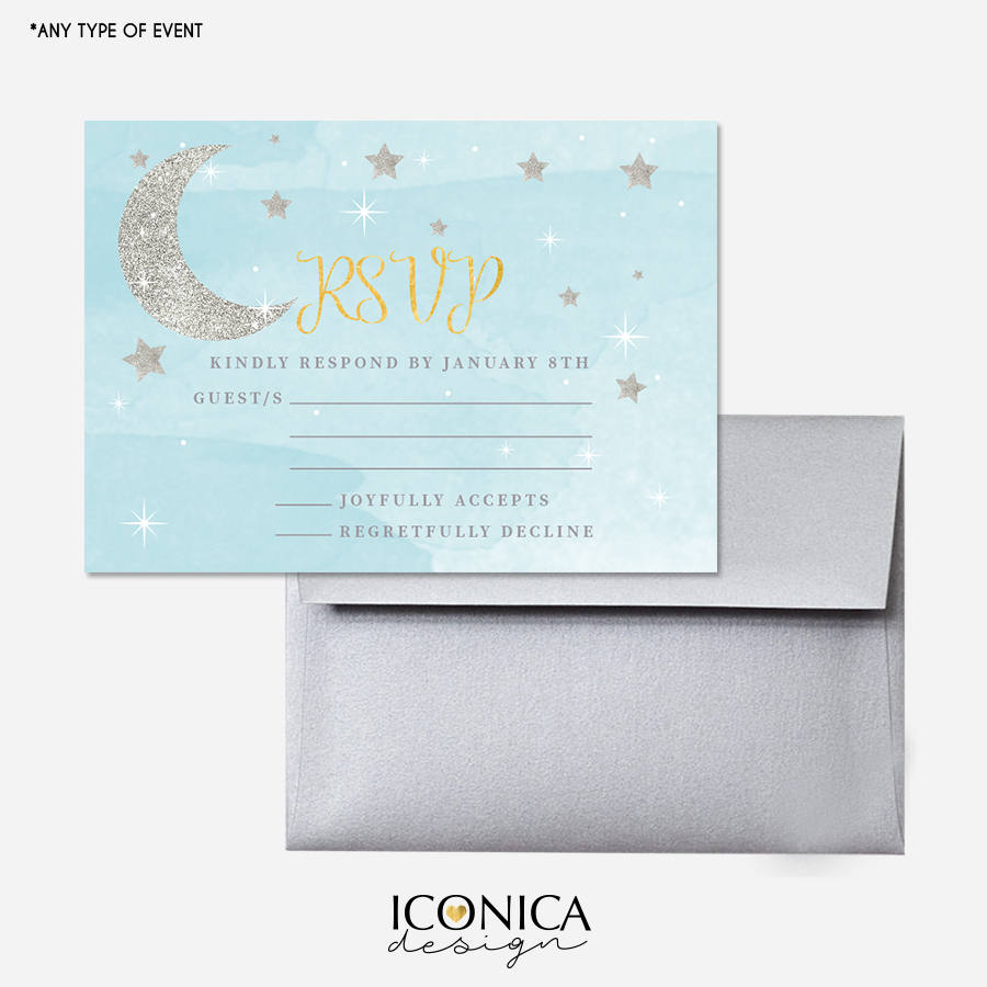 Twinkle Baby Shower Collection, RSVP cards, Little Star RSVP cards 3.5x5