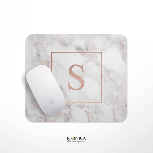 Marble Mouse Pad Home Office Accessories Marbel and Rose Gold, Personalized Gift Holiday Gifts Desk accessories Personalized Mouse Pad