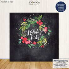 Load image into Gallery viewer, Holiday Party Backdrop, Christmas Party backdrop, Cheers Backdrop, any wording, Holiday Banner, Printed BHO0032
