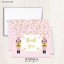 Load image into Gallery viewer, Christmas Thank You Cards, Nutcracker Cards/set Of 10/A2 Folded/White Or Cream A2 Envelopes Included/Non Personalized-Printed Cards TCF0005
