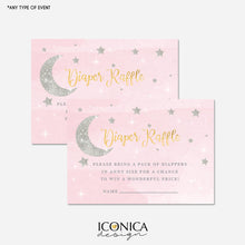 Load image into Gallery viewer, Twinkle Favor Tags, Moon and Stars Gifts Tags, Thank You Tags, Pink and Gold Silver Tags, Digital File Or Printed Gift Tags
