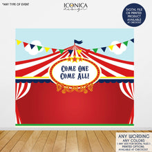 Load image into Gallery viewer, Circus Party Backdrop,First Birthday Carnival Party Backdrop,Carousel Backdrop,Any Age, Printed Bbd0021
