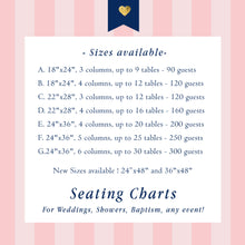 Load image into Gallery viewer, Wedding Seating Chart Board Elegant Navy Blue Printable - Printed Seating Chart Guest List Chart Seating Chart Template any color SCW0023
