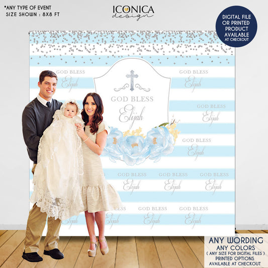 Baptism Backdrop, First Communion Backdrop, Personalize, Christening Backdrop, baptism backdrop, boy first communion