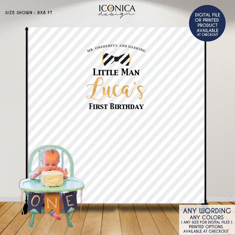 1st Birthday Little Mr. Onederful - Boy First Birthday Party 4x6