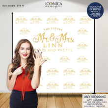 Load image into Gallery viewer, Photo Booth Backdrop, Custom Step And Repeat Backdrop, Engagement Party Banner, Wedding Backdrop Red Carpet, Printed BWD0002
