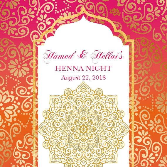 Moroccan Backdrop, Henna Party, Muslim wedding, Hindu wedding, bridal party, Pink Orange Party Decor, Printed Or Printable File BBR0029