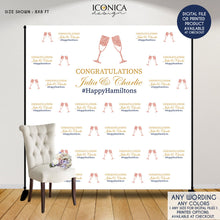 Load image into Gallery viewer, Wedding Backdrop,Custom Step And Repeat Backdrop,Engagement Party Banner,Wedding Photo Backdrop,Gold Glitter,Printed BWD0032
