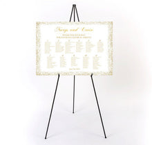 Load image into Gallery viewer, WEDDING Seating Chart Board, Gold Seating Chart, Gold Guest List Chart , Any Color, Gold Confeti, Printed SCW0013
