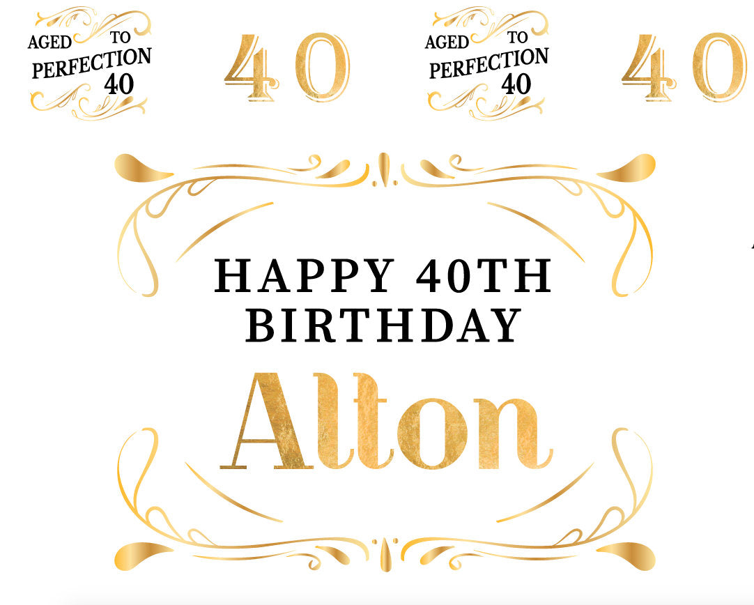 Aged to Perfection 40th Birthday Backdrop, Milestone Birthday Backdrop , Custom Step And Repeat Any Age and color, Personalized birthday Banner BBD0127