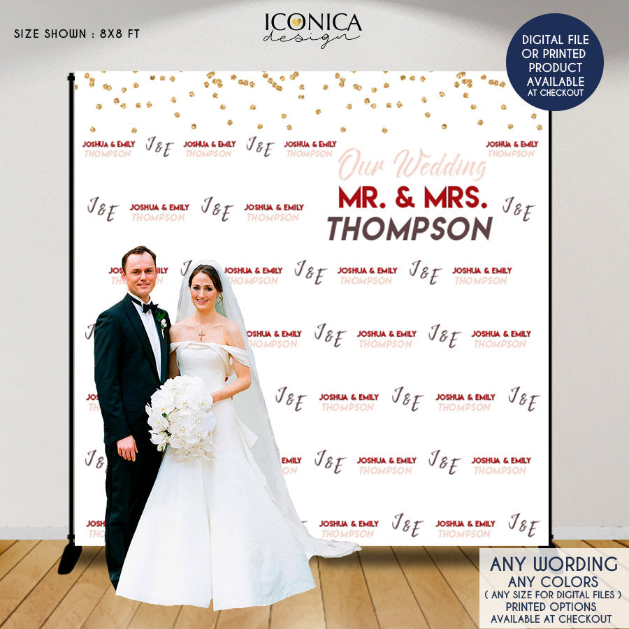 Wedding backdrop, Champagne and Wine backdrop, Personalized Wedding backdrop, Custom Step and Repeat, photo backdrop
