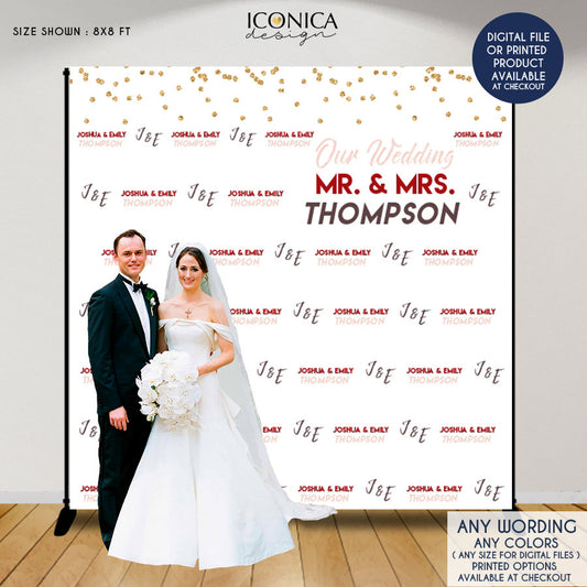 Wedding backdrop, Champagne and Wine backdrop, Personalized Wedding backdrop, Custom Step and Repeat, photo backdrop