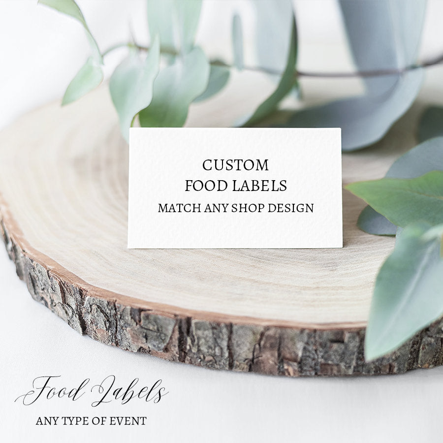 Food Labels/buffet Signs/tent Cards ||a La Carte || Made To Match 