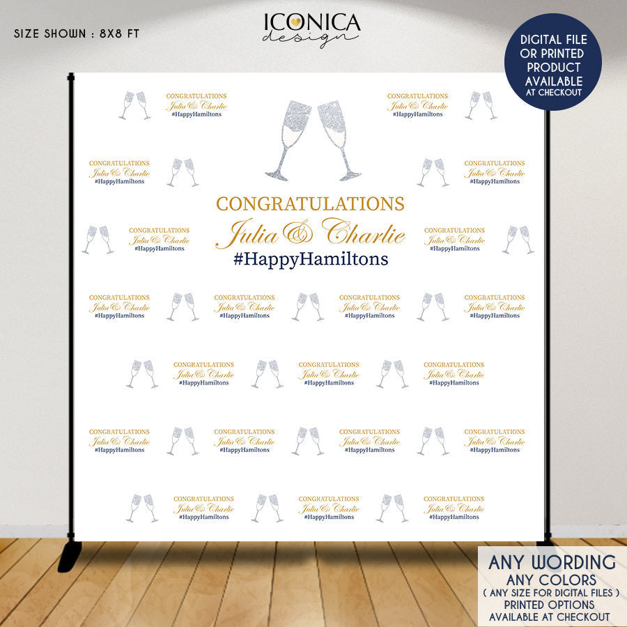 Wedding Backdrop,Custom Step And Repeat Backdrop,Engagement Party Banner,Wedding Backdrop,Silver Glitter,Printed BWD0033