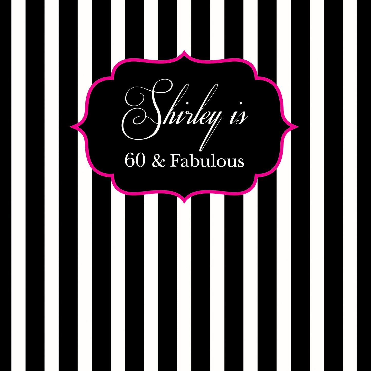 Birthday Backdrop, 60th Birthday Custom Step And Repeat Backdrops,Milestone Birthday Backdrop, Personalized Black and White Stripes Printed BBR0013