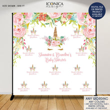 Load image into Gallery viewer, Unicorn Party Backdrop, Unicorn Party Decor, Unicorn Step and Repeat, Red Carpet Banner,Pastel Colors, Printed Or Printable BBS0057
