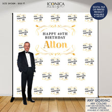 Load image into Gallery viewer, 40th Birthday Backdrop, Aged to Perfection Custom Step And Repeat Backdrops, Personalized birthday, Milestone Birthday Backdrop , Printed BBD0126
