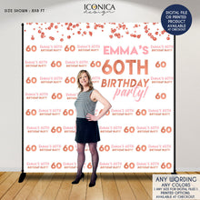 Load image into Gallery viewer, Birthday Photo Booth Backdrop, 21st Birthday Party Decor, Pink and Rose Gold backdrop, any age or color, Printed BBD0144
