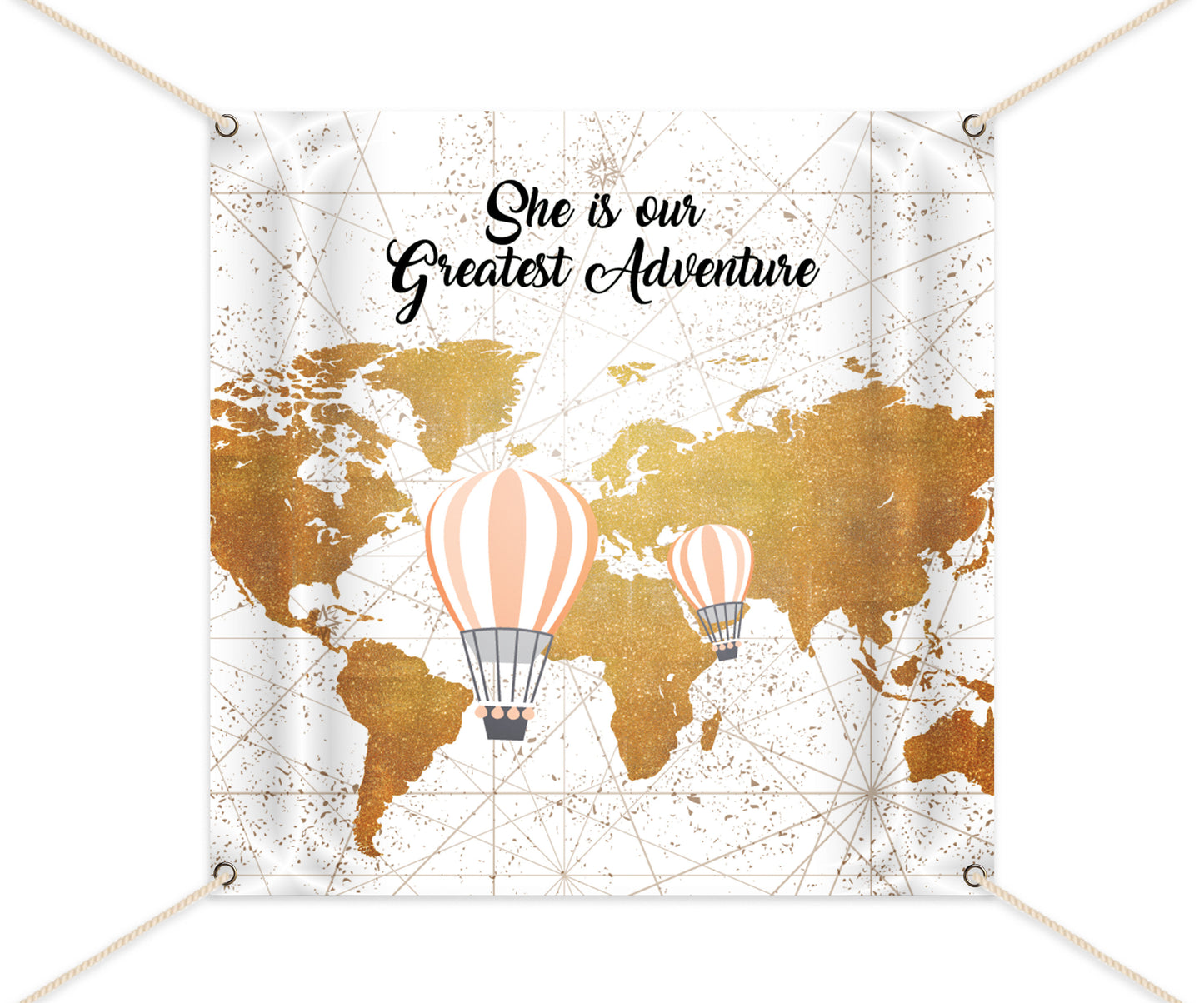 Travel and Adventure Party Decor, Travel Themed Backdrop, Hot Air Balloon Backdrop, Our greatest adventure,Up Up and Away,Any color,BBS0061