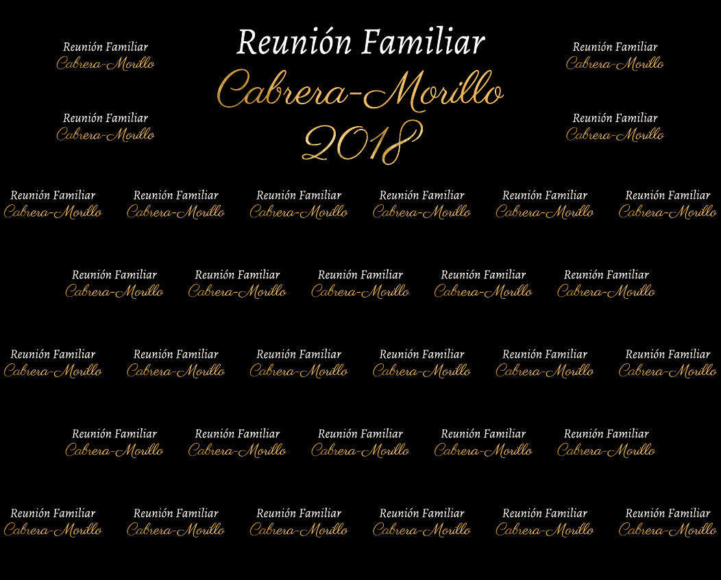 Family Reunion Photo Backdrop, Step and Repeat Backdrop, Black and Gold or any color and wording, Printed BFR0001