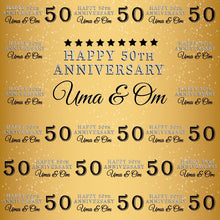 Load image into Gallery viewer, 50th Anniversary Party Decor, Gold and Black Backdrop,50th Anniversary Banner,We still DO,Golden anniversary,Printed BBD0088
