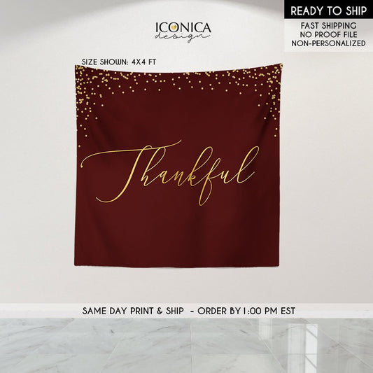 Thanksgiving Decor, Maroon Backdrop,Fall Party,Thanksgiving Dinner,Thanksgiving Feast Banner, Printed vinyl Banner, Ready to Ship