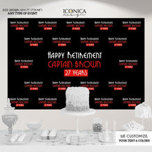 Load image into Gallery viewer, Retirement party photo booth, Happy Virtual Retirement, Step And Repeat Backdrop, Retirement Banner, Red Carpet, Printed Or Digital BRT0001
