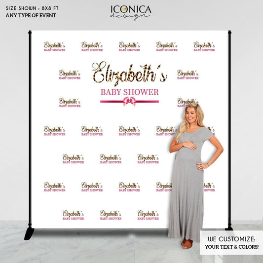 Animal Print Photo Booth Backdrop, Cheetah print, Safari Baby Shower Step And Repeat Backdrop, Leopard Print Banner, BBS0012