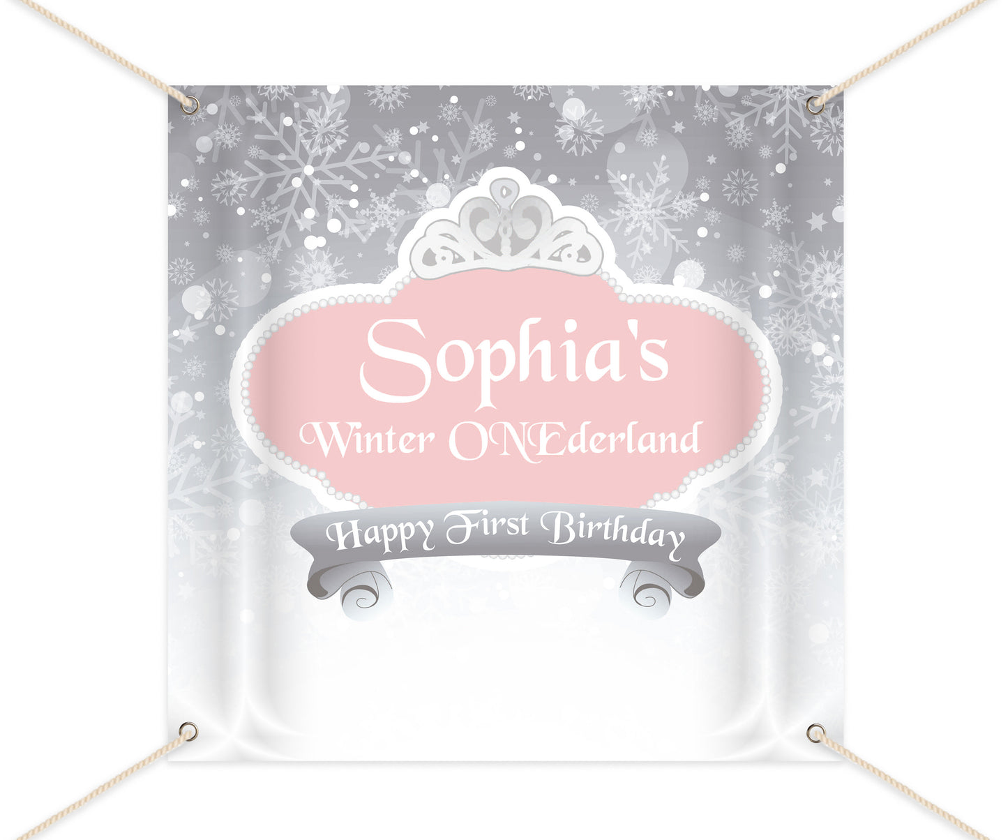 Winter ONEderland Backdrop, Winter Wonderland Party Decor, Snowflakes, Winter Princess, Printed BBD0147