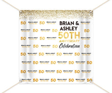 Load image into Gallery viewer, 50th Anniversary Photo Backdrop, 50th Anniversary Party Decor,We still DO,Golden anniversary celebration,any years, Printed
