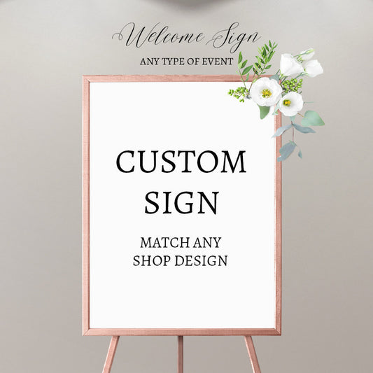 Custom Welcome Signs - A la carte Party Signs, Personalized Posters , Printed File, Custom Design, Free Shipping