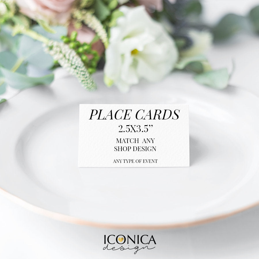 Place Cards to match any of our collections - Tent Cards || A la carte || Single Party Item  | Printed Cards
