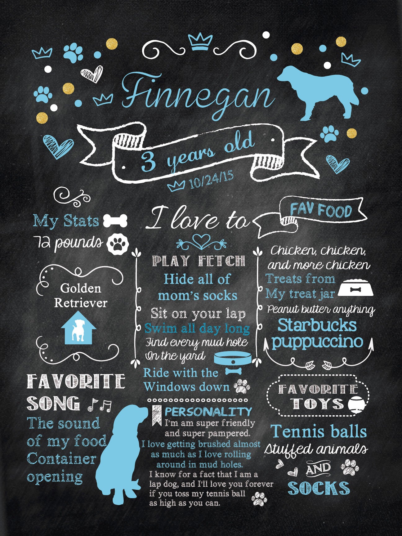 Pet birthday chalkboard, Dog birthday party, Dog chalkboard birthday sign,Family Photos Props,Any Color,Any pet silhouette, CPE0001