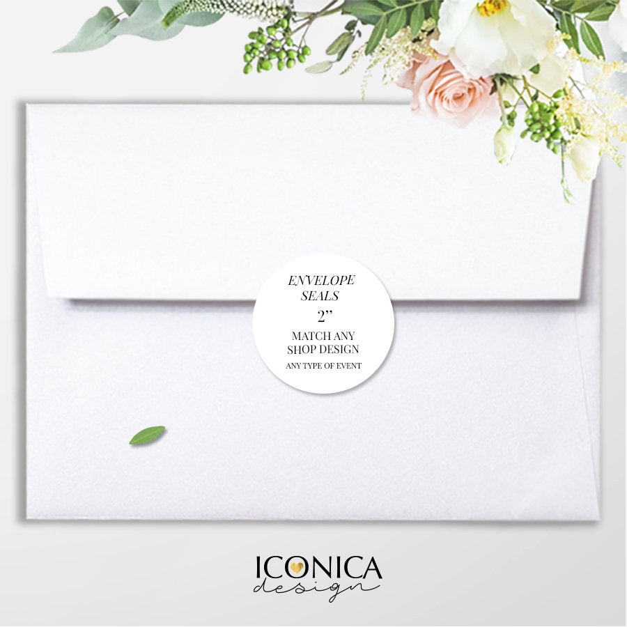 Envelope Seals || A La Carte || Single Party Item Of Any Of Our Party Collections || Made To Match Any Id Invitation