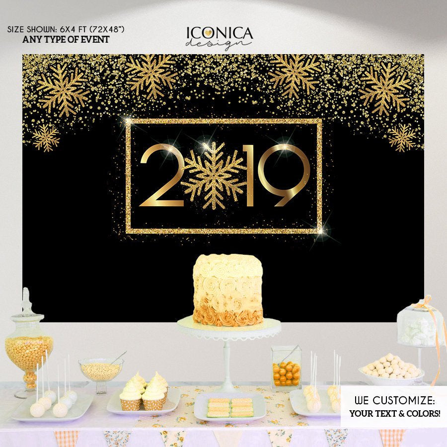 Holiday Party Backdrop, New Year’s Eve Party Decorations,New Year's Eve party Photo Backdrop,New Year’s Eve Decorations,NYE PARTY BHO0038