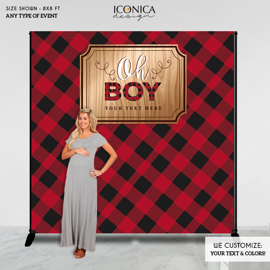 Lumberjack First Birthday Party Backdrop, Buffalo Plaid vinyl banner, Lumberjack Party,1st Birthday, Holiday Plaid, BBD0149