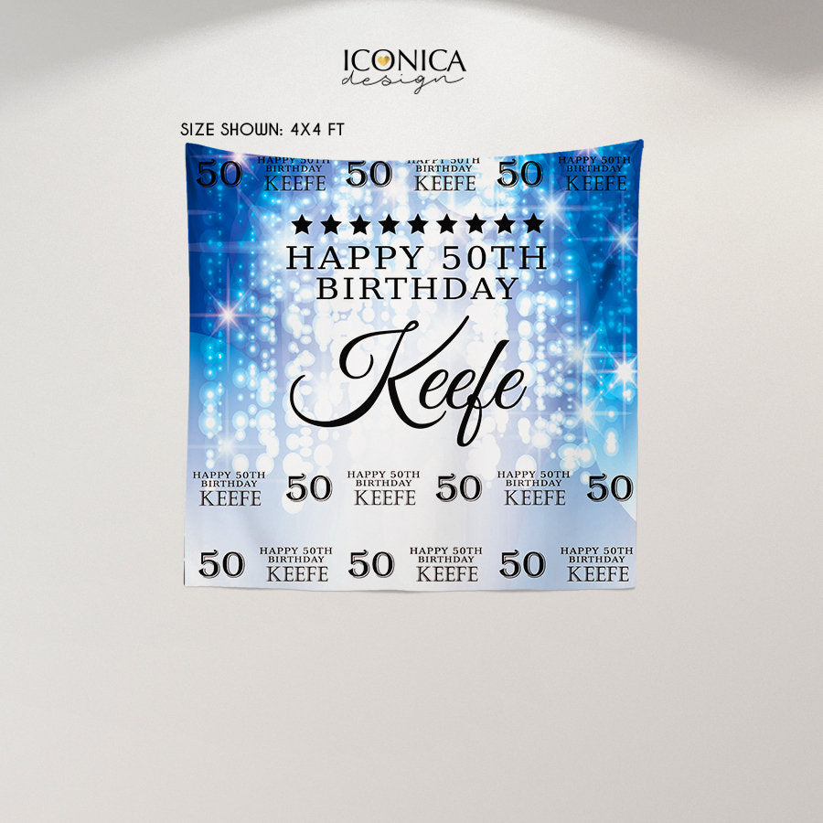Photo Booth Backdrop, 50th Birthday Custom Step And Repeat Backdrop, Milestone Birthday Backdrop, Red Carpet Banner, Printed BBD0114