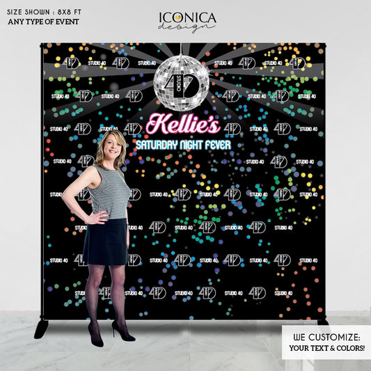 Disco Birthday Party Backdrop, Retro Dance Party, 70s Backdrop Dance Party, Milestone Birthday Backdrop, Night Fever Party Banner, Any age, Printed