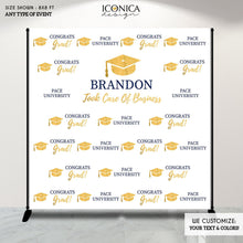 Load image into Gallery viewer, Graduation Party Photo Booth Backdrop, Graduation Step and Repeat Backdrop, Congrats Grad, Printed BGR0006
