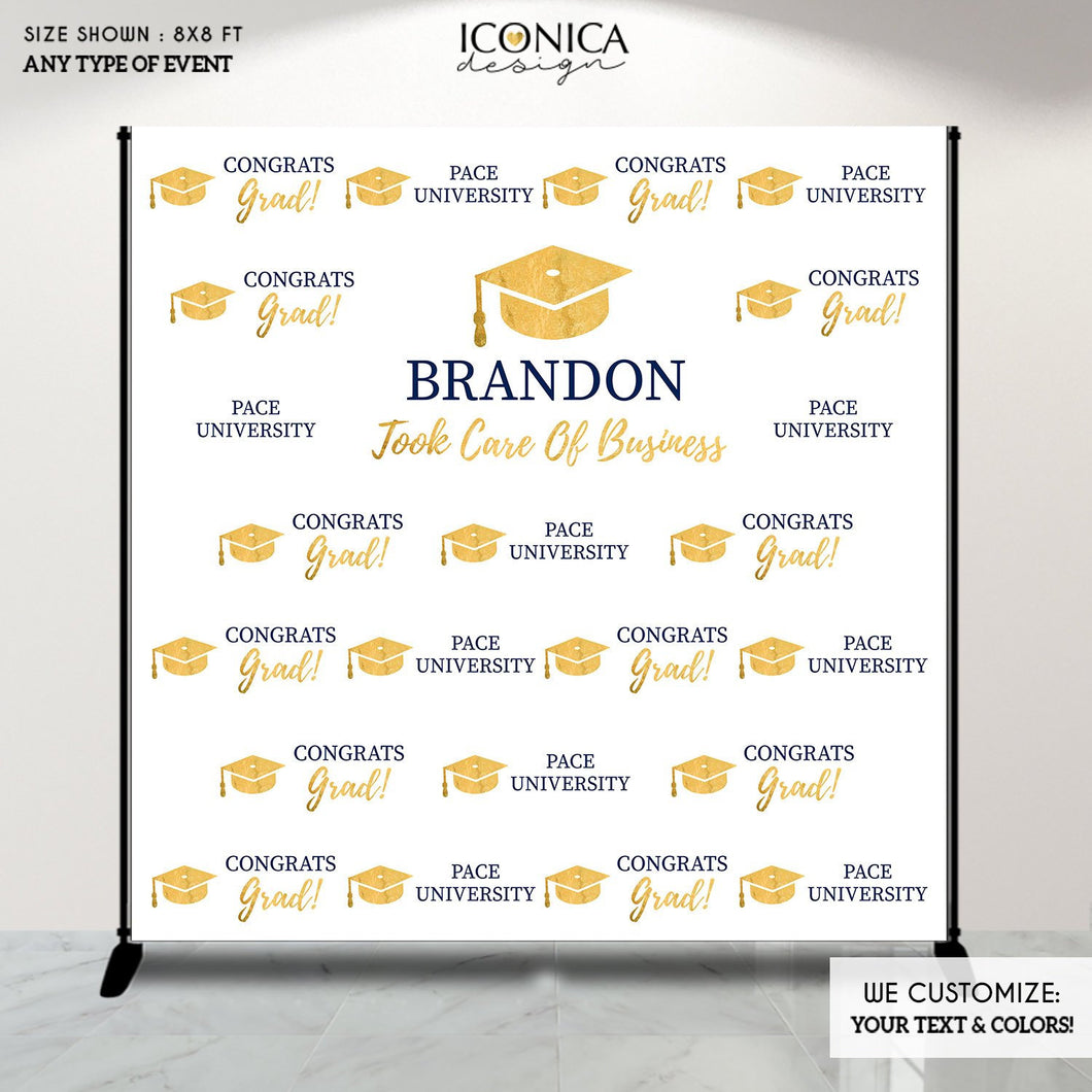 Graduation Party Photo Booth Backdrop, Graduation Step and Repeat Backdrop, Congrats Grad, Printed BGR0006