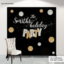 Load image into Gallery viewer, NYE PARTY New Year&#39;s Eve party Photo Booth Backdrop, Black and Faux Gold backdrop, any type of event, Printed or Printable File BHO0036
