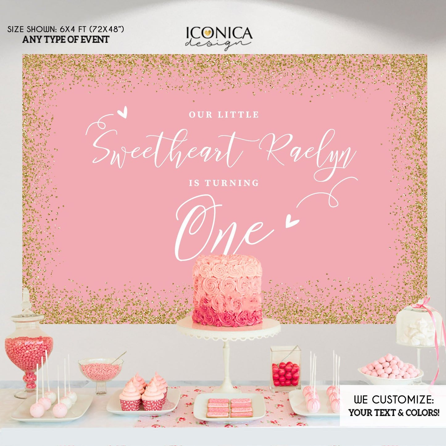 Valentine’s decor, Our little Sweetheart First Birthday Decorations, Valentine's day, San Valentines Party Photo, Printed BVL0002