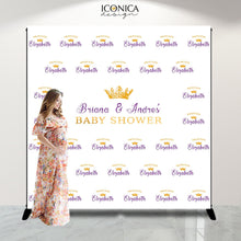 Load image into Gallery viewer, Baby Shower Photo Booth Backdrop, Custom Step and Repeat Backdrop, Welcome Baby Shower Backdrop, Red Carpet Printed or Digital File BBS0028
