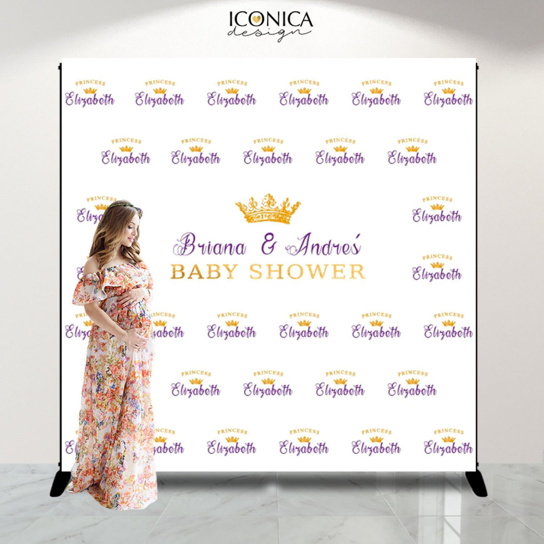 Baby Shower Photo Booth Backdrop, Custom Step and Repeat Backdrop, Welcome Baby Shower Backdrop, Red Carpet Printed or Digital File BBS0028