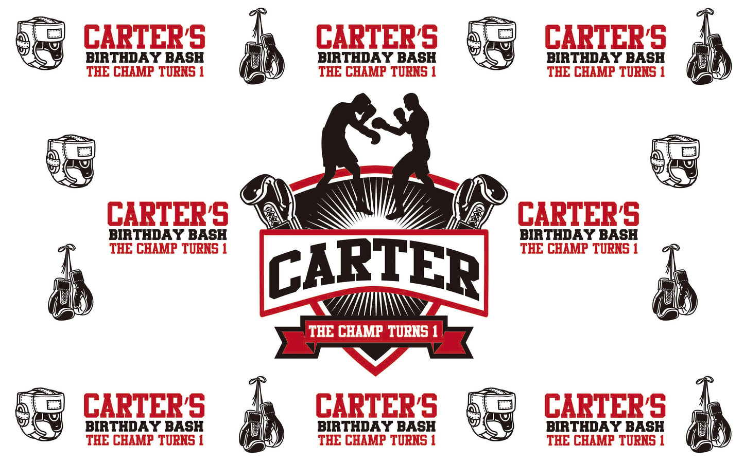 Boxing Photo Booth Backdrop, Custom Step and Repeat Backdrop, Boxing Birthday Bash banner, Sports Party - Printed or Digital File BBD0084