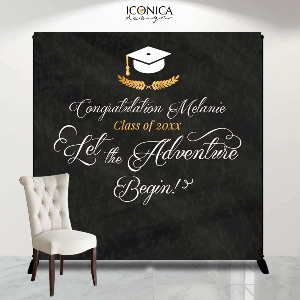 Graduation Party Photo Booth Backdrop, Personalized Graduation Banner ...